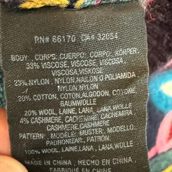 Moth Floral Embroidered Cardigan Wool Cashmere Blend Pleated Back XS - Picture 8 of 13